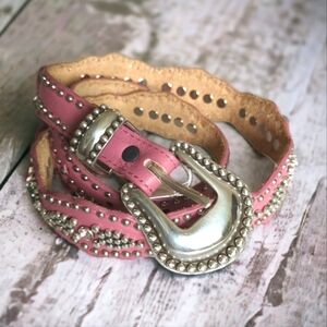 Justin Boots Pink and Silver Women's Belt